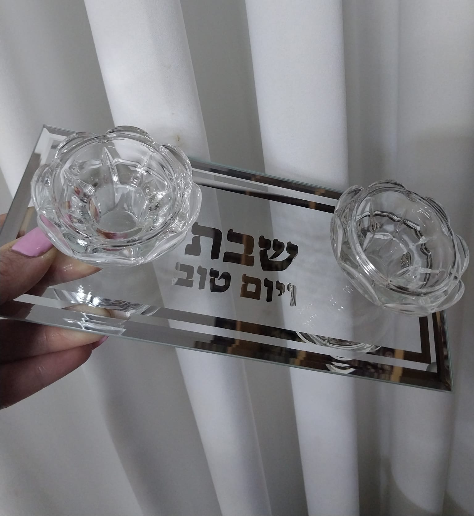 פמוטים לנרות שבת – זכוכית