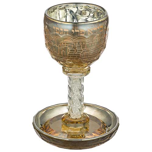 כוס קידוש קריסטל – מוזהב חומות ירושלים