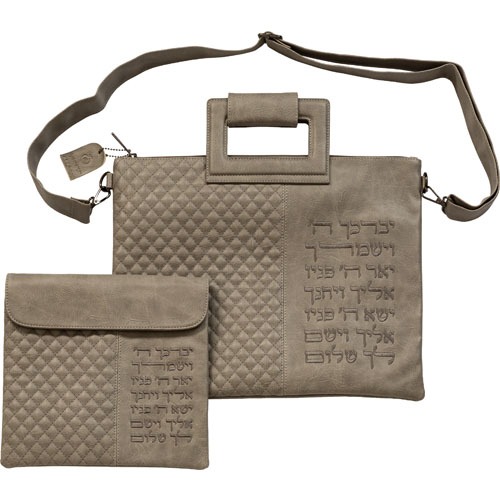 תיקים לטלית עם ידית ורצועה – אפור כהה