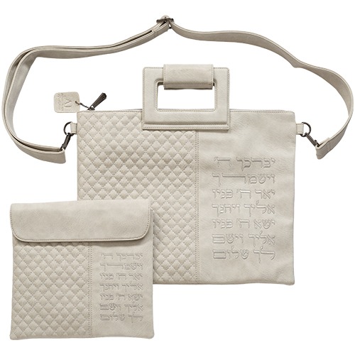 תיקים לטלית עם ידית ורצועה – אבן בהיר